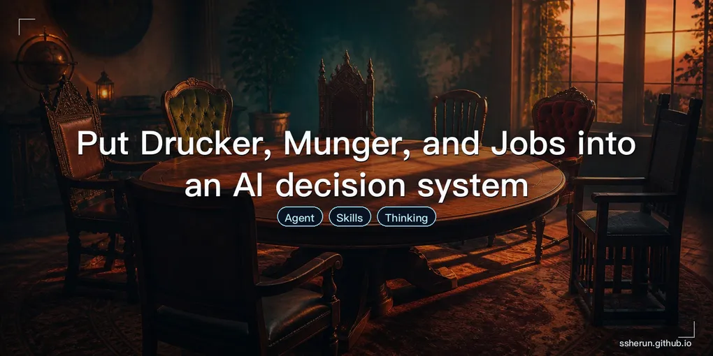 Cover image for “Put Drucker, Munger, and Jobs into an AI decision system”