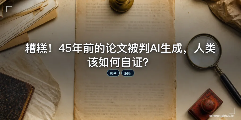「糟糕！45年前的论文被判AI生成，人类该如何自证？」封面图