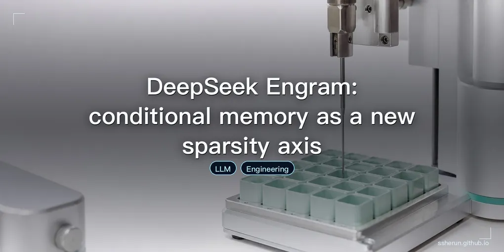 Cover image for “DeepSeek Engram: conditional memory as a new sparsity axis”