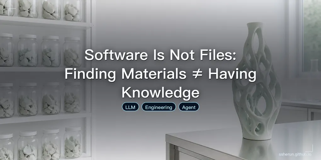 Cover image for “Software Is Not Files: Finding Materials ≠ Having Knowledge”