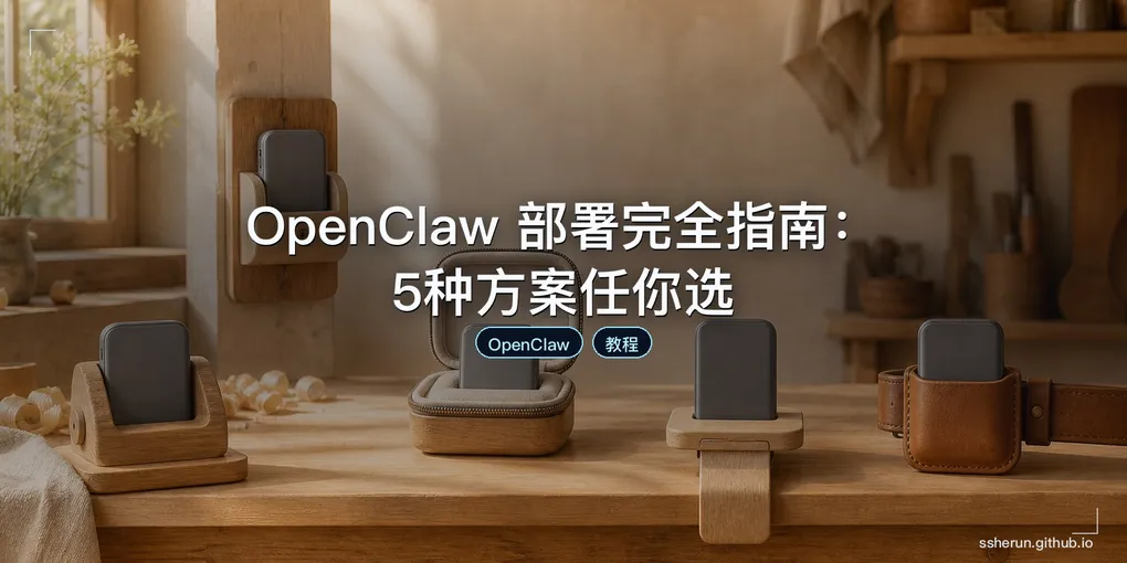 「OpenClaw 部署完全指南：5种方案任你选」封面图