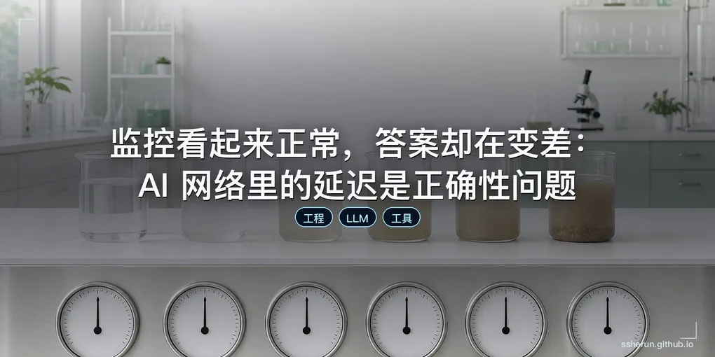 「监控看起来正常，答案却在变差：AI 网络里的延迟是正确性问题」封面图
