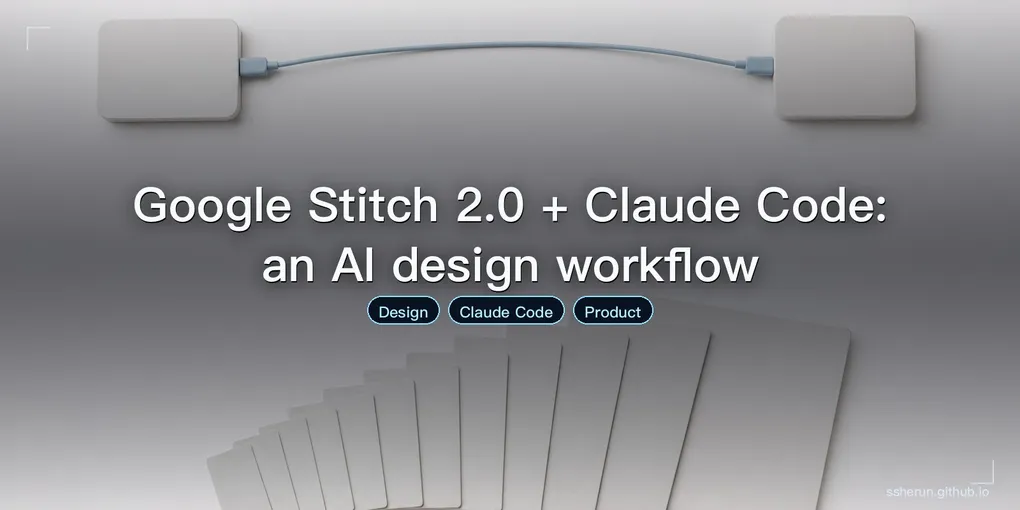Cover image for “Google Stitch 2.0 + Claude Code: an AI design workflow”