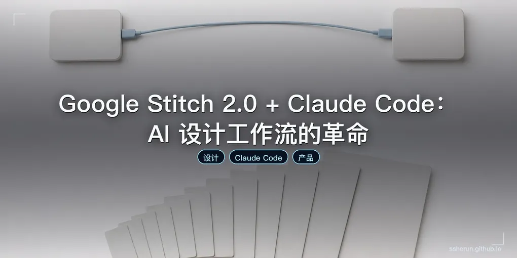 「Google Stitch 2.0 + Claude Code：AI 设计工作流的革命」封面图
