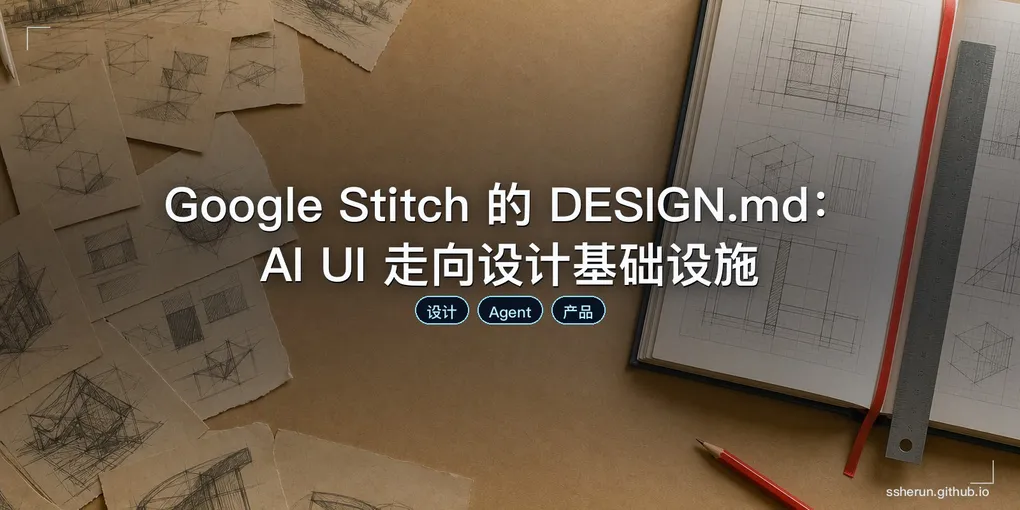 「Google Stitch 的 DESIGN.md：AI UI 走向设计基础设施」封面图